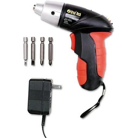 Great Neck 4.8V Cordless Screwdriver, 4 Bits, 200RPM
