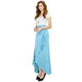 thumbnail image 5 of Made by Johnny Women's Wrapped High Low Ruffle Maxi Skirt XS AQUA, 5 of 6