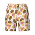 thumbnail image 4 of Lsque Mens Swim Trunks Cute Ice Cream Pattern - Bathing Suit Compression Liner - Beach Swim Shorts Swimwear - (S-3XL) - Stretch Quick Dry -XX-Large, 4 of 9