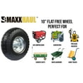 thumbnail image 2 of MaxxHaul 50501 10" Flat Free Tire With 5/8" Axle Bore Dia. Ball Bearing - All Purpose Tire, 2 of 8