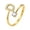 Gold-D, variant on 18K Gold Plated Stainless Steel Cubic Zirconia Initial Letter Q Open Adjustable Ring for Women, Personalized Jewelry Gift for Her
