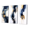 thumbnail image 3 of Designart "Blue Groove Crossroads Abstract in Ink and Gold" Abstract Painting Wall Art Set Of 3 - Modern Gold Gallery Set For Office Decor, 3 of 6
