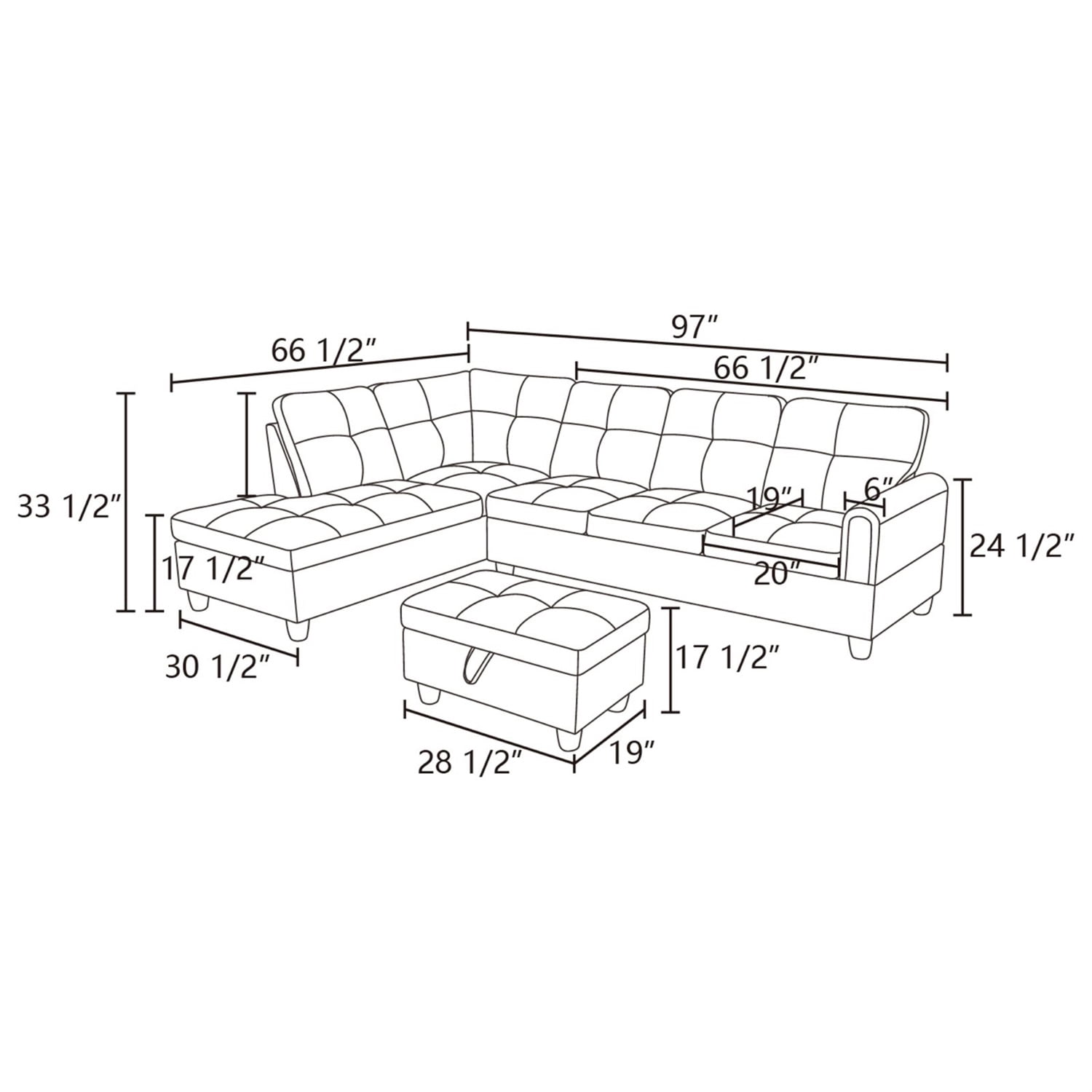 Hommoo Sofa Set, Flannel 2-Piece Living Room Sofa Set,Suitable for Home, Dark Brown
