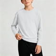 thumbnail image 5 of FAIWAD Boys Girls Long Sleeve Tops Kids Crewneck Casual Solid Color Pullover Basic School Daily Outdoor Clothes, 5 of 8