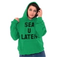 thumbnail image 3 of Funny Beach Lover Sea You Ocean Vibes Unisex Plus Fleece Graphic Hoodie Brisco Brands 2X, 3 of 5