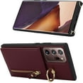 thumbnail image 4 of Samsung Galaxy Note 20 Ultra 5G Phone Case for Women with Card Holder,Note 20 Ultra Case Wallet Crossbody Lanyard with Strap,Credit Card Slots Kickstand Case with Ring Holder,6.9 Inch,Burgundy, 4 of 14