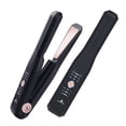 thumbnail image 1 of Plancha y rizador de cabello 2 en 1: plancha plana de cerámica giratoria multiestilo recargable por USB, mini herramienta portátil para modelar el cabello, 3 niveles de temperatura ajustable Vhermosa, 1 of 7