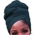 thumbnail image 5 of Thinsont Turban Knot Simple Style Hijab Multipurpose Beanie Stretch Headscarf Breathable Loss Bonnet Headwear for Women Accessories Dark cyan, 5 of 7