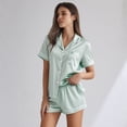 thumbnail image 4 of HITIME Pijama de Satín para Mujer Talla 2XL, Conjunto de Short y Playera de Verano, Tela de Lujo Suave y Transpirable, Ideal para Dormir o Lounge, 4 of 10