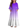 thumbnail image 2 of Girls Maxi Dress Tween Girl Summer Spring Boho Smocked Patchwork Sundress Purple 13-14 Years, 2 of 7