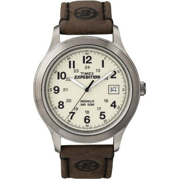 Men's T49870 Expedition Metal Field Brown Leather Strap Watch