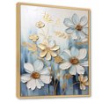 thumbnail image 2 of Designart "Natural Blue Symphony Of Zinnias I" Zinnias Floater Framed Wall Art Living Room, 2 of 5