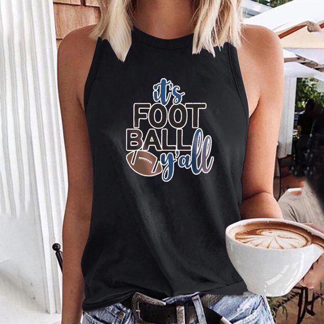 T-shirt Sans Manches à Col Rond Imprimé Mode pour Femmes