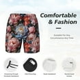thumbnail image 6 of Picia Rose Flowers pattern Mens Swim Trunks with Compression Liner Stretch Beach Shorts Quick Dry with Zipper Pockets No-Chafing Board Shorts-Large, 6 of 9