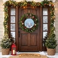 thumbnail image 5 of Welcome Sign for Front Door,Winter Blue Snowman Christmas Round Metal Welcome Front Porch Decoration,Snowflake Xmas Tree Wall Hanging Sign for Living Room Kitchen Hallway Housewarming Gift 6'', 5 of 9