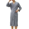 thumbnail image 2 of Dpytoraw Men's Robes Cloth Bathrobe Soft Kimono Bath Robe Kimono Spa Robe For Men Long Loungewear With Pockets, 2 of 5