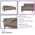thumbnail image 6 of Novogratz Cassidy Upholstered Futon, Blush Velvet, 6 of 23