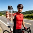 thumbnail image 6 of Reusable Water Bottle with Flip-Top Lid and Lanyard, Leak-Proof Sports Bottle - BK, 6 of 7
