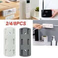 thumbnail image 5 of BUYISI 2pcs Plug Sticker Wall Mounted Punch Free Power Board Holder Power Strip Rack Self-Adhesive Socket Fixer Cable Wire Organizer 4pcs whtie, 5 of 5