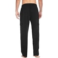 thumbnail image 2 of WQD Mens Cargo Sweatpants Baggy Gym Sweat Pants Drawstring Wide Leg Casual Lounge Pants with Pockets, 2 of 6