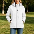 thumbnail image 2 of FRSASU Women's Rain Jacket Plus Size Waterproof Windbreaker Adjustable Lightweight Rain Coats Outdoor RainCoats with Pockets White, 2 of 8