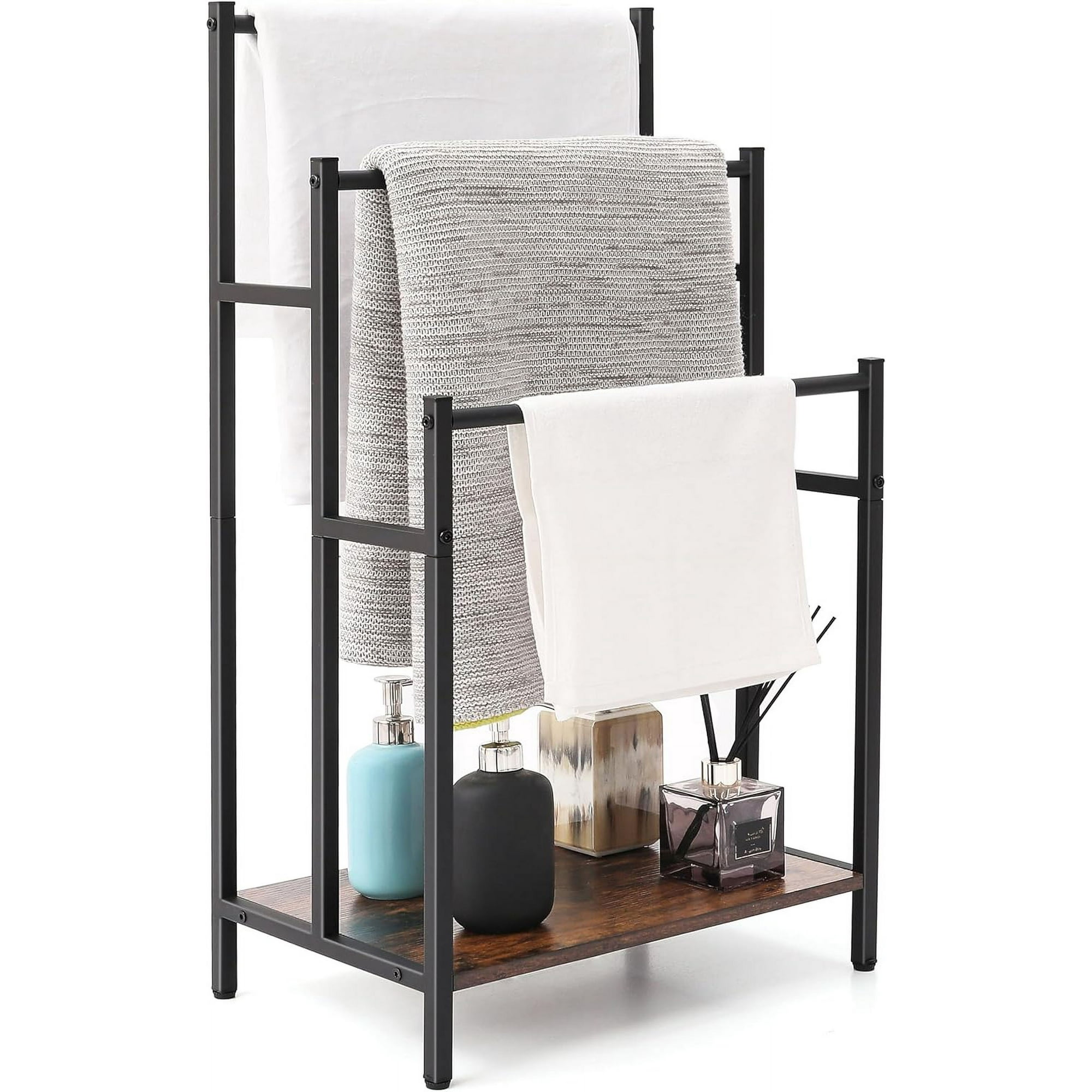 Freestanding Towel Rack Stand for Bathroom, Tier Blanket Ladder