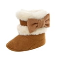 thumbnail image 4 of Baby Girls Winter Warm Snow Boots,Cute Bow Cotton Anti-Skid Sole Warm Infant Toddler Prewalker Booties Crib Shoes for Girls Boys 0-18M, 4 of 8