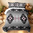 thumbnail image 3 of Erosebridal Traditional Aztec Quilt King, Gothic Rhombus King Coverlet Set, Light Pink Black Gray 3 Pieces, 1 Bedspread and 2 Pillowcases, 3 of 7
