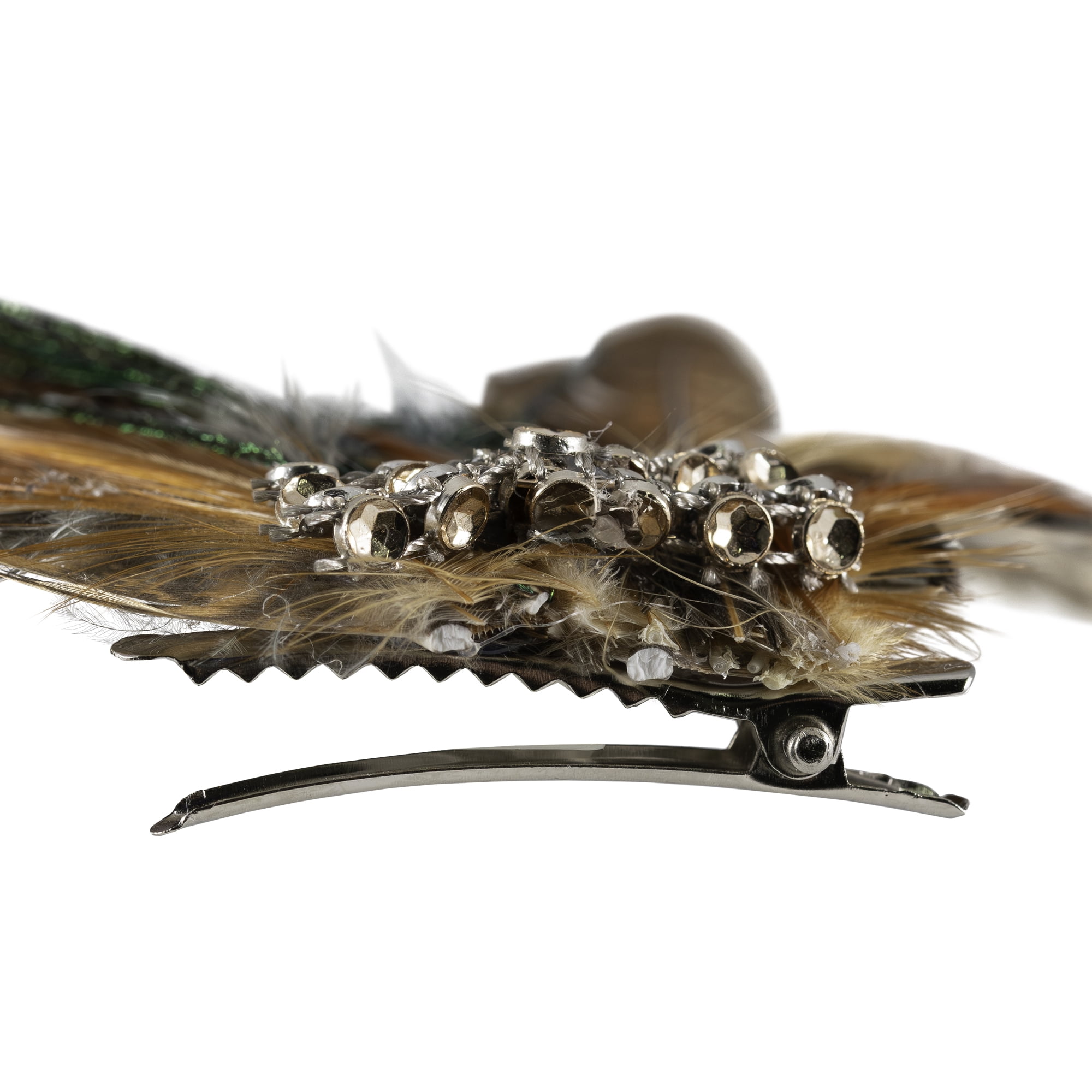 Northlight Peacock Feather Christmas Clip-On Ornament - 6" - Brown, White and Green