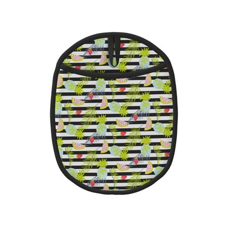 

Striped With Palm Tree Branches Pot Holders for Kitchen - Heat Resistant Oven Mitts Hot Pads with Pocket Non Slip Silicone Pot Holders Cuteness Hanging Loop Potholders for Kitchen Baking