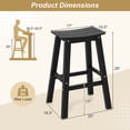 thumbnail image 3 of Gymax 29'' Patio Bar Stool Set of 2 w/ Curved Seat & Footrests for Backyard Outdoor Black, 3 of 7