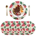 thumbnail image 5 of Ryvnso Strawberry Fruit Round Plate Mats Dining Table Placemat Set of 4 for Holiday Decoration, 5 of 7