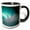 Black/White, variant on 3drose, Aurora Borealis, Northern Lights, Talkeetna, Alaska - Us02 Ksc0053 - Kevin Schafer, 15oz Mug