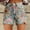 Sky Blue, variant on Women's Shorts Womens Casual High Waist Denim Shorts Relaxed Fit Artretro Printed Floral Shorts With Pockets,White Women's Shorts XXL
