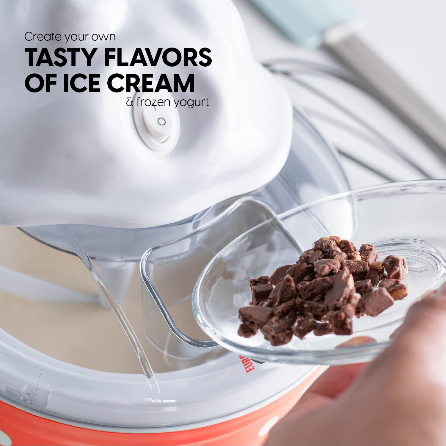 Ice  Maker with 4 Glass Cups - Double-Insulated Freezer Bowl for Homemade Gelato, Sorbet &  Yogurt in 30 Minutes