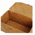 thumbnail image 3 of Rectangular Natural Handwoven Seagrass Small Storage Basket with Lid for Shelves and Home Organizer Bins (9.06"x5.12"x3.15"H), 3 of 4