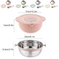 thumbnail image 4 of Advancent No tóxico, inodoro y seguro para alimentos que entran en contacto con la ranura del colador de cesta de acero inoxidable en 1 colador Cocina y Comedor rosa, 4 of 6