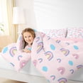 thumbnail image 5 of Manfei Watercolor Rainbow Twin Bedding, Galaxy Cloud Print Bedding Comforter Set, Light Pink, Pink Reversible, 7-Piece, 5 of 6