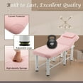 thumbnail image 5 of Thanaddo Heavy-Duty Adjustable Memory Foam PU Leather Massage Table w/ Removable Headrest, 73" x 27.5", Pink, 5 of 8