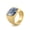 Golden blue pattern, variant on Stainless Steel Black Agate Casting Ring