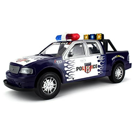 Police Patrol Truck Battery Operated Friction Toy Truck Ready To Run (Colors May Vary)