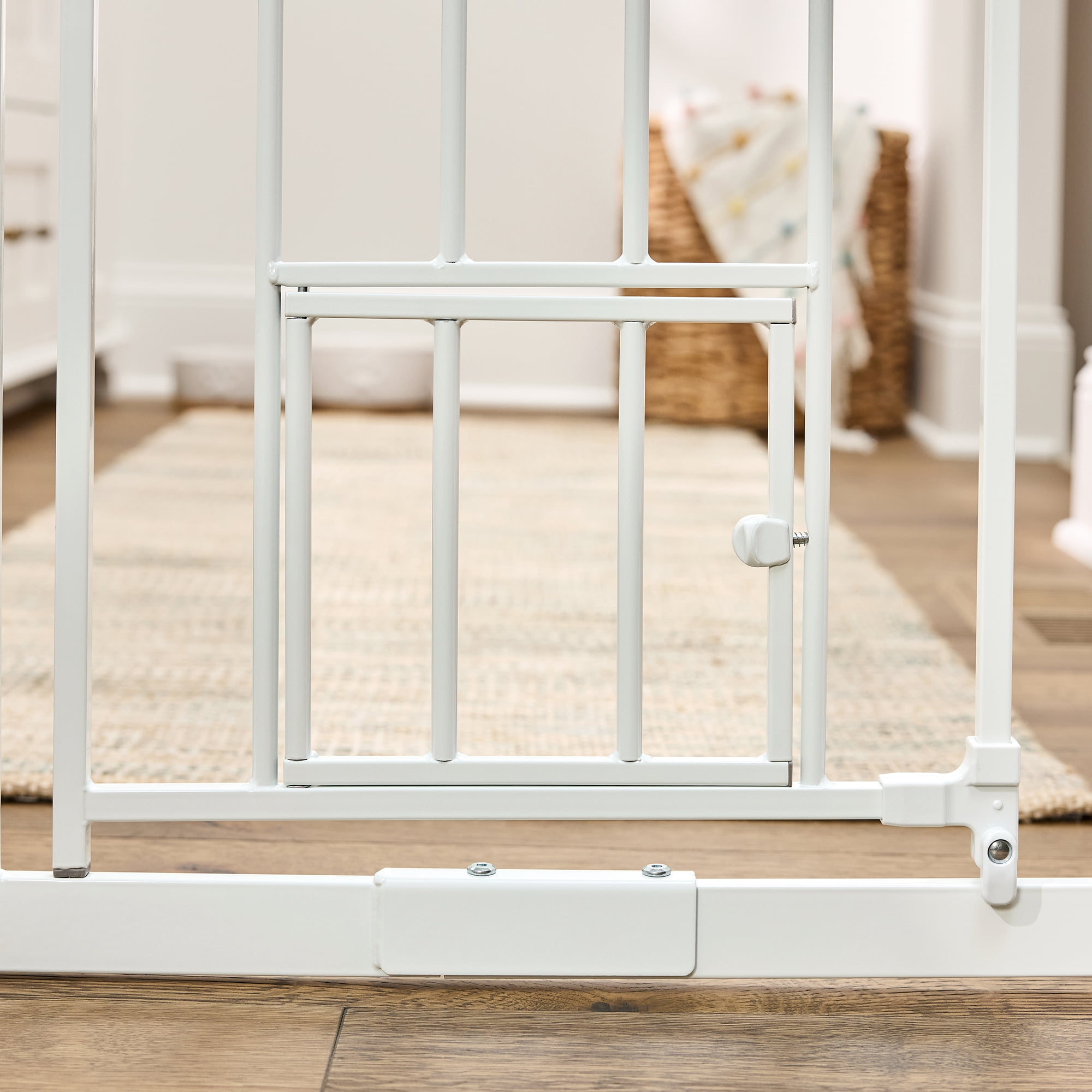 Carlson Extra Tall Metal Walk Through Pet Gate with Small Pet Door and Extension Kit, 36" H x 29"-36.5" W