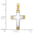 thumbnail image 2 of Diamond2Deal 14K Two-Tone Gold Polished Cross Pendant for Women (L- 1.04 inch, W- 0.58 inch), 2 of 6