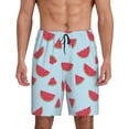thumbnail image 1 of Balery Watermelon Pantalones cortos de pijama de punto de algodón para hombre con cinturilla y bolsillos-4X-Large, 1 of 6