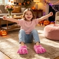 thumbnail image 4 of Kids Winter Solid Color Thickened Fleece Claw Slippers, 4 of 7