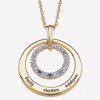Personalized Birthstone and Diamond Accent 14kt Gold over Brass Family Name Circle Pendant, 20"
