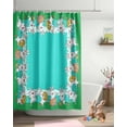 thumbnail image 2 of Easter Shower Curtain Cartoon Bunny Shower Curtains for Bathroom Decor Eggs Basket Green Teal Blue Bath Curtains Sets for Spring Easter Bathroom Decor Fabric Waterproof Extra Long 72" X 84", 2 of 5