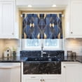 thumbnail image 5 of Yayeee Kitchen Curtains Light Filtering 27"x24" Rod Pocket Short Cafe Window Panel, Blue Geometric Pattern, 5 of 7