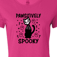 thumbnail image 4 of Inktastic Pawsitively Spooky Skeleton Cat with Ghosts and Crosses Women's T-Shirt, 4 of 5