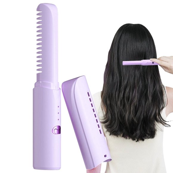Mini plancha y rizador de pelo recargables. Plancha y rizador de pelo portátiles con tres ajustes de temperatura